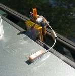 Pager with gps attached in car